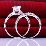 2ct Round Cut Diamond Engagement Ring 14k White Gold Finish Infinity Bridal Set