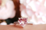 2ct Heart Cut Peach Morganite Engagement Ring 14k White Gold Finish Heart Shaped