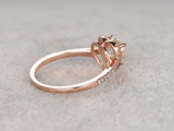 1ct Heart Cut VVS1 Diamond Engagement Ring 14k Rose Gold Finish Halo Heart Shape