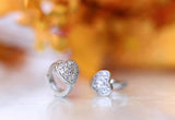 Heart Huggie Hoop Earrings 0.5ct Round Cut VVS1D Diamond 14k White Gold Finish