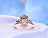 1.5ct Oval Cut Peach Morganite Engagement Ring Diamond Accent 14k Rose Gold Over