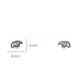 0.01ct Round Cut Moissanite Polar Bear Stud Earrings Women 14k White Gold Plated