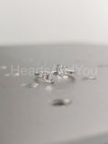 0.5ct Heart Cut Simulated Diamond Two Stone Open Ring 14k White Gold Plated