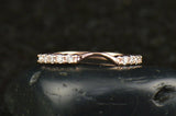 1Ct Round Cut DVVS1 Diamond Stackable Wedding Band 14K Rose Gold Finish