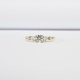 Five Stone Engagement Ring 0.6ct Round Cut VVS1D Diamond 14k Yellow Gold Finish