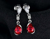 1.75ct Dangle Earrings Pear Cut Pink Ruby Tear Drop Women 14k White Gold Finish