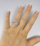 2ct Round Cut Diamond Engagement Ring 14k White Gold Finish Trilogy Split Band