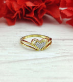 0.4ct Round Cut Moissanite Love Heart Engagement Ring 14k Yellow Gold Plated