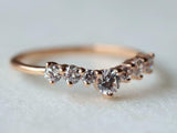 1ct Wedding Ring Band Round Cut Diamond Curved Stackable 14k Rose Gold Finish