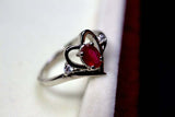 1ct Engagement Ring Oval Cut Pink Ruby Bypass Style Heart 14k White Gold Finish