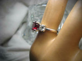 2.2ct Round Cut Pink Ruby Diamond Trilogy Engagement Ring 14k White Gold Finish