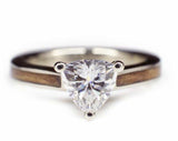 Solitaire Women Engagement Ring 1.2ct Trillion Cut Diamond 14k White Gold Finish