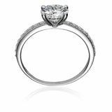 2ct Round Cut Diamond Engagement Ring Solitaire with Accent 18k WhiteGold Finish