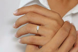 5 Stone Minimalist Engagement Ring 1ct Baguette Cut Diamond 14k Yellow Gold Over