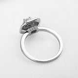 2.3ct Round Cut Diamond Dual Halo Solitaire with Accent Ring 14k White Gold Over