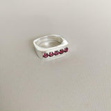 1.5ct Engagement Ring Round Cut Pink Ruby Solitaire Women 14k White Gold Finish