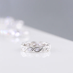 1ct Round Cut Moissanite Infinity Full Eternity Women Band 14k White Gold Plated