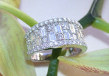 4Ct Baguette Round Cut Diamond Wide Trendy Wedding Ring Band 14K White Gold Over