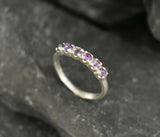 1ct Wedding Ring Band Round Cut Purple Amethyst Stackable 14k White Gold Finish