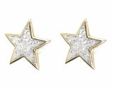 0.4ct Round Cut VVS1D Diamond Star Stud Earrings Women 14k Yellow Gold Finish