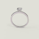 2ct Cushion Diamond Engagement Ring Round Accent Solitaire 14k White Gold Finish