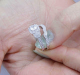 5Ct Cushion Cut Diamond Bridal Set Vintage Halo Ring Band 18K White Gold Finish