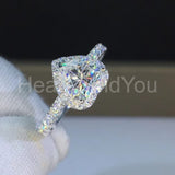 2ct Heart Simulated Diamond Classic Halo Engagement Ring 14k White Gold Plated