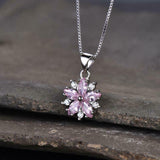 2ct Pink Sapphire Pendant Marquise Floral Cluster 14k White Gold Finish NO CHAIN