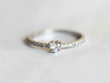 0.5ct Heart Cut Diamond Engagement Ring Accent with Solitaire 14k WhiteGold Over