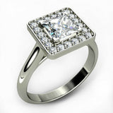 1.7ct Princess Cut Diamond Halo Square Engagement Ring 14k White Gold Finish