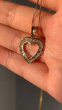 1ct Baguette Simulated Diamond Heart Valentine Pendant 14k Yellow Gold Plated