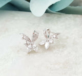 1ct Marquise Cut Diamond Unique Knot Style Stud Earrings 14k White Gold Finish