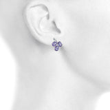 2.3ct Drop Earrings Oval Cut Purple Amethyst Berry Fruit 14k White Gold Finish