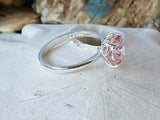 1.6ct Engagement Ring Round Cut Peach Morganite Solitaire 14k White Gold Finish