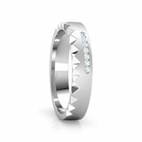 0.5ct Wedding Ring Band Round Cut Diamond Textured 14k White Gold Finish