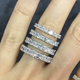 3ct Asscher Cut Diamond Wedding Band 14k White Gold Finish Stylish Full Eternity