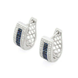 2.7ct Drop Earrings Princess Cut Sapphire Cocktail Cluster 14k White Gold Finish