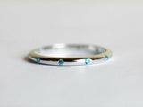 0.5ct Round Cut Blue Aquamarine Wedding Band 14k White Gold Finish Flush Set