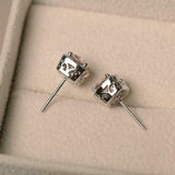 2ct Cushion Cut Peach Morganite Diamond Halo Stud Earrings 14k White Gold Finish