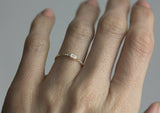 0.5ct Emerald Cut VVS1 Diamond Engagement Ring Minimalist 14k Yellow Gold Finish