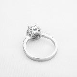 1.7ct Round Cut VVS1D Diamond Accents Halo Engagement Ring 14k White Gold Finish