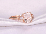 1.5ct Oval Cut Morganite Diamond Split Band Solitaire Ring 14k Rose Gold Finish