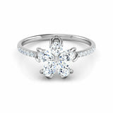 2Ct Pear Cut Diamond Floral Nature Inspired Engagement Ring 14K White Gold Over