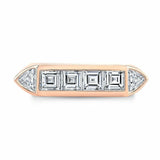 5Ct Asscher Trillion Cut Diamond Art Deco Engagement Ring 14K Rose Gold Finish