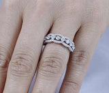 4Ct Round Cut Diamond Stylish Stackable Engagement Ring 14K White Gold Finish