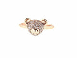 0.5ct Round Cut Diamond Cartoon Bear Design Ring Kids 14k Rose Gold Finish