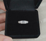 2.3ct Emerald Cut Diamond Solitaire Step Baguette Accent Ring 14k WhiteGold Over