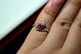 1ct Engagement Ring Oval Cut Pink Ruby Bypass Style Heart 14k White Gold Finish