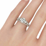 3Ct Oval Cut Diamond Trillion Accent Vintage Engagement Ring 14K White Gold Over