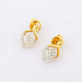 1.65ct Drop Earrings Princess Round Cut Diamond Stylish 14k Yellow Gold Finish